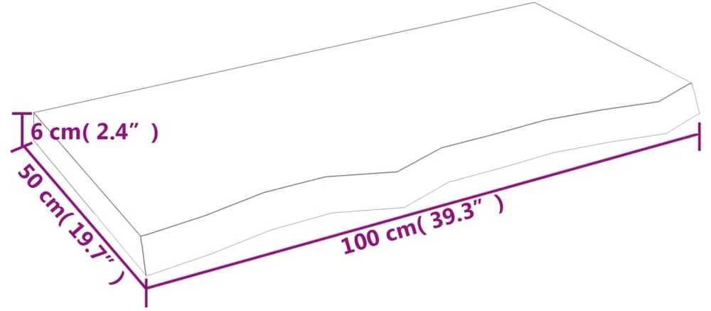 Vonios kambario stalviršis, 100x50x(2-6) cm, medienos masyvas