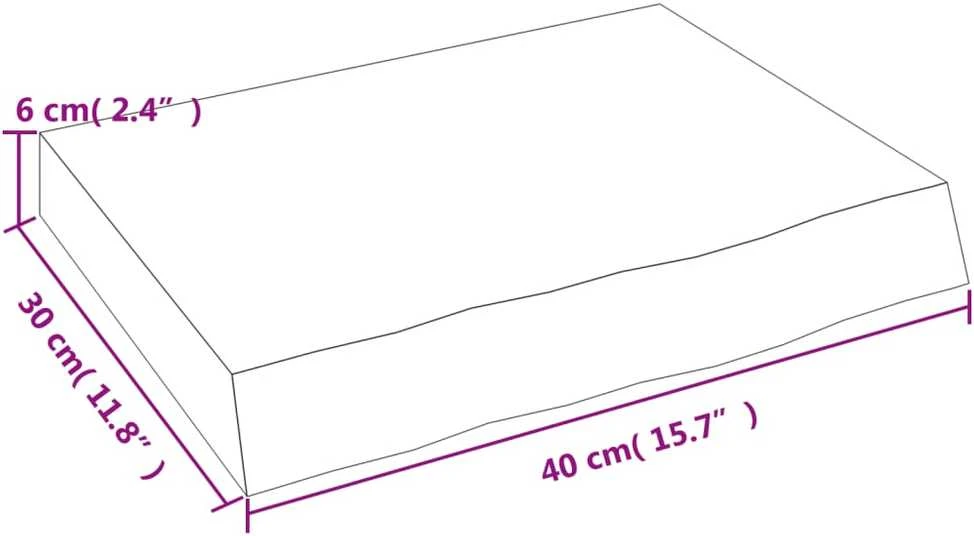 Vonios kambario stalviršis, 40x30x(2–6)cm, medienos masyvas