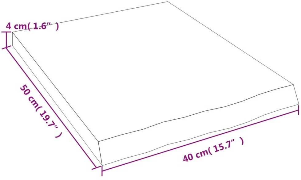 Vonios kambario stalviršis, 40x50x(2-4) cm, medienos masyvas