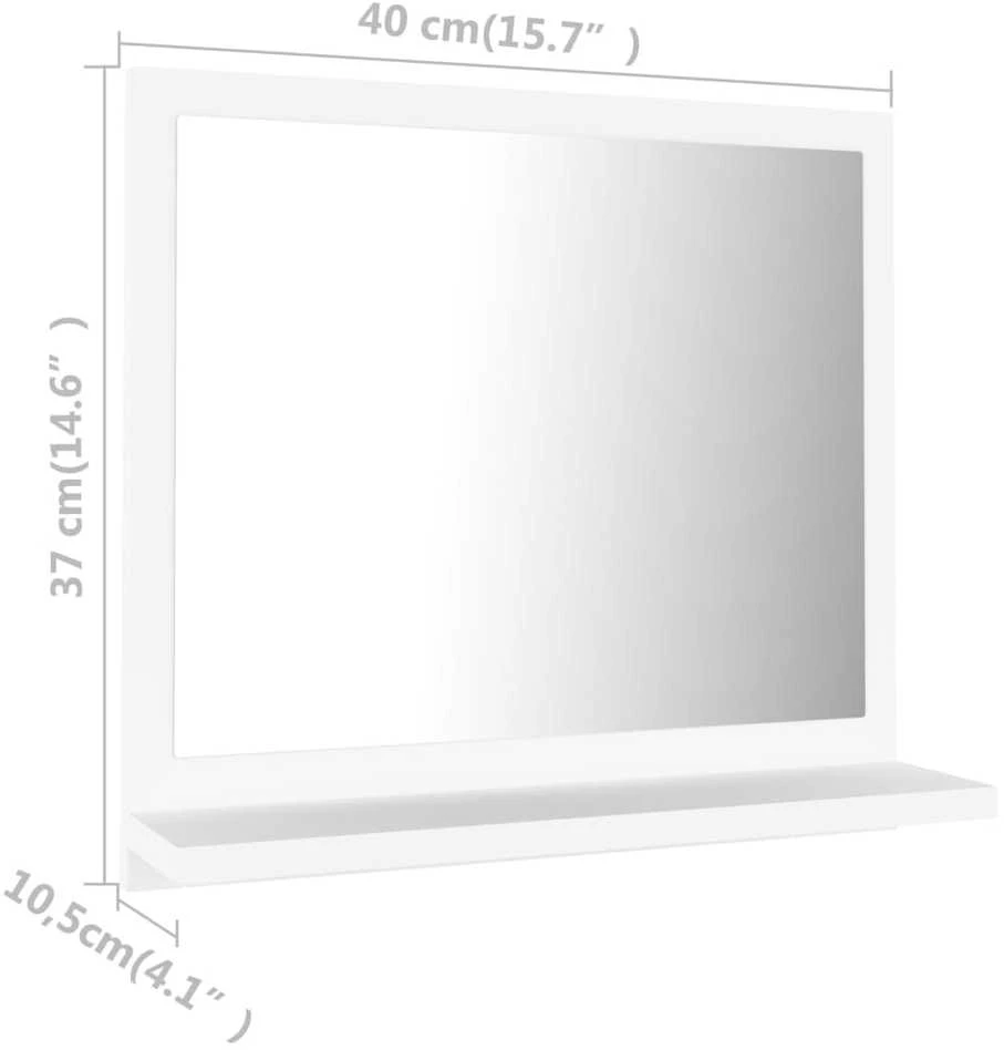 Vonios kambario veidrodis, baltas, 40x10,5x37cm, mediena