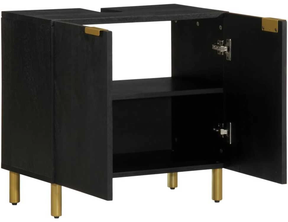Vonios Kriauklė Spintelė Juoda 62x33x58 cm Engineered Wood