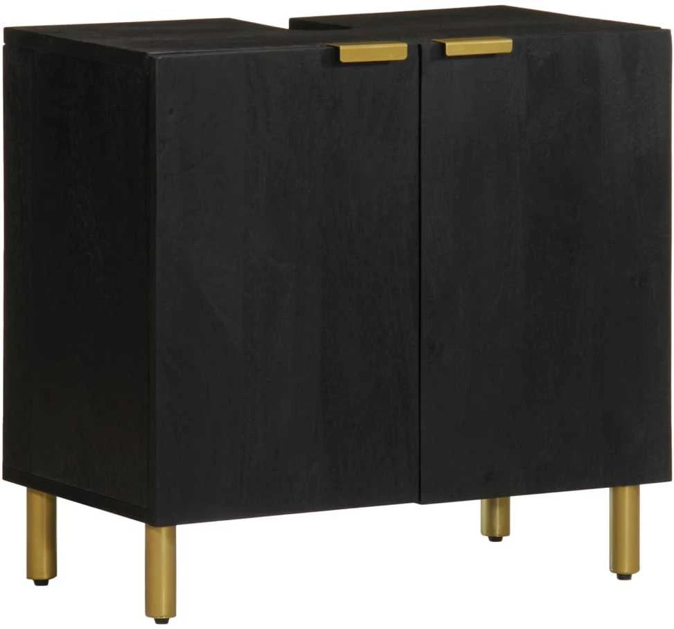 Vonios Kriauklė Spintelė Juoda 62x33x58 cm Engineered Wood
