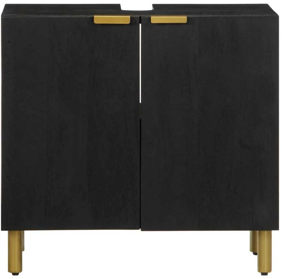 Vonios Kriauklė Spintelė Juoda 62x33x58 cm Engineered Wood