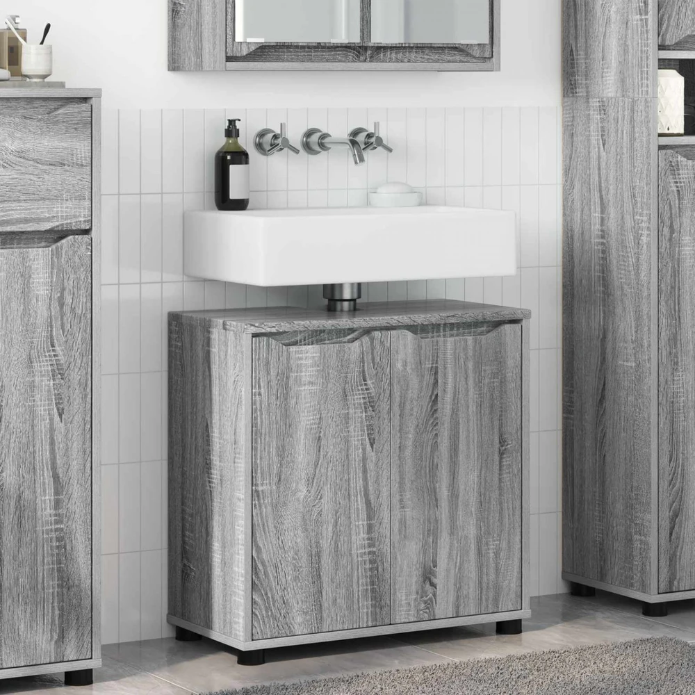 Vonios kriauklės cabinetas Pilkas Sonoma 60 x 30 x 60 cm