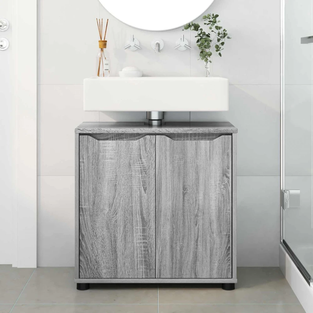 Vonios kriauklės cabinetas Pilkas Sonoma 60 x 30 x 60 cm