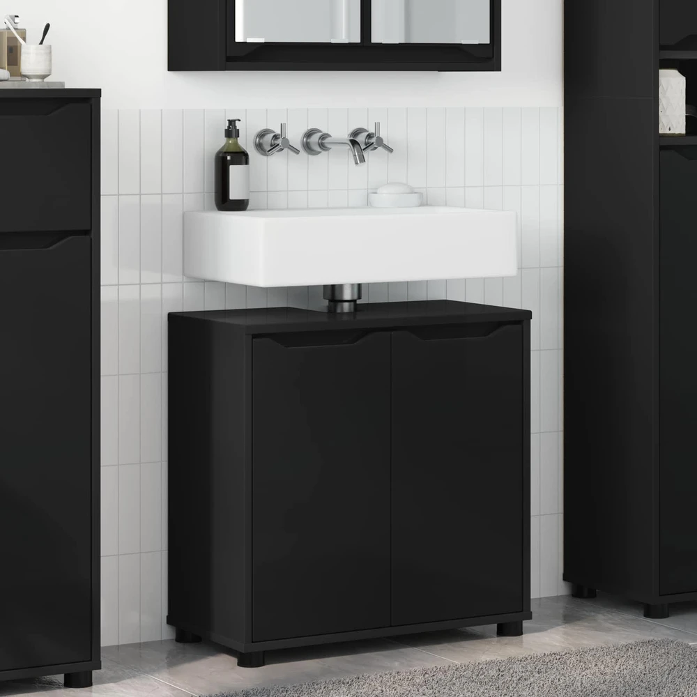 Vonios kriauklės cabinetas Juoda 60 x 30 x 60 cm