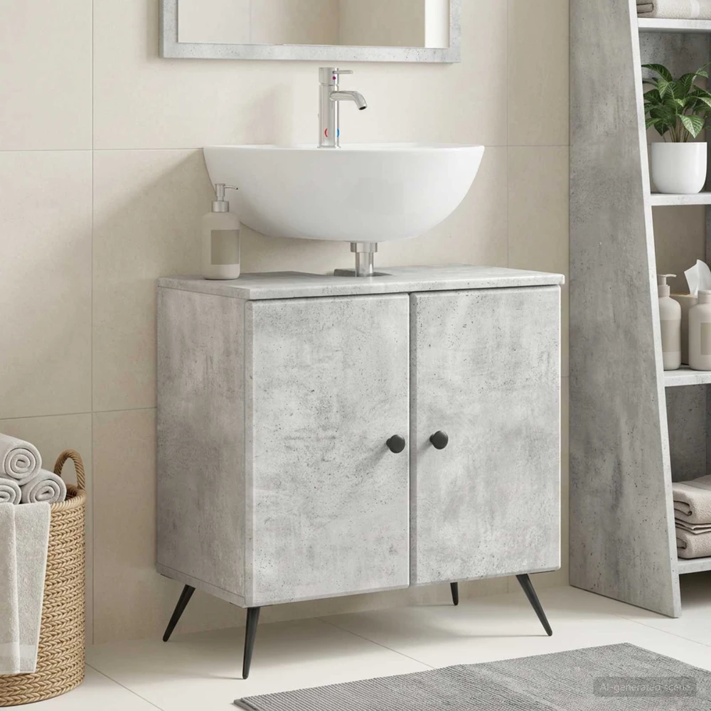 Vonios kriauklės spinta BREDA Betono pilka 59,5 x 31,5 x 59 cm