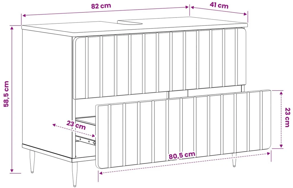 Vonios kriauklės spinta ZWOLLE Sendintos medienos
