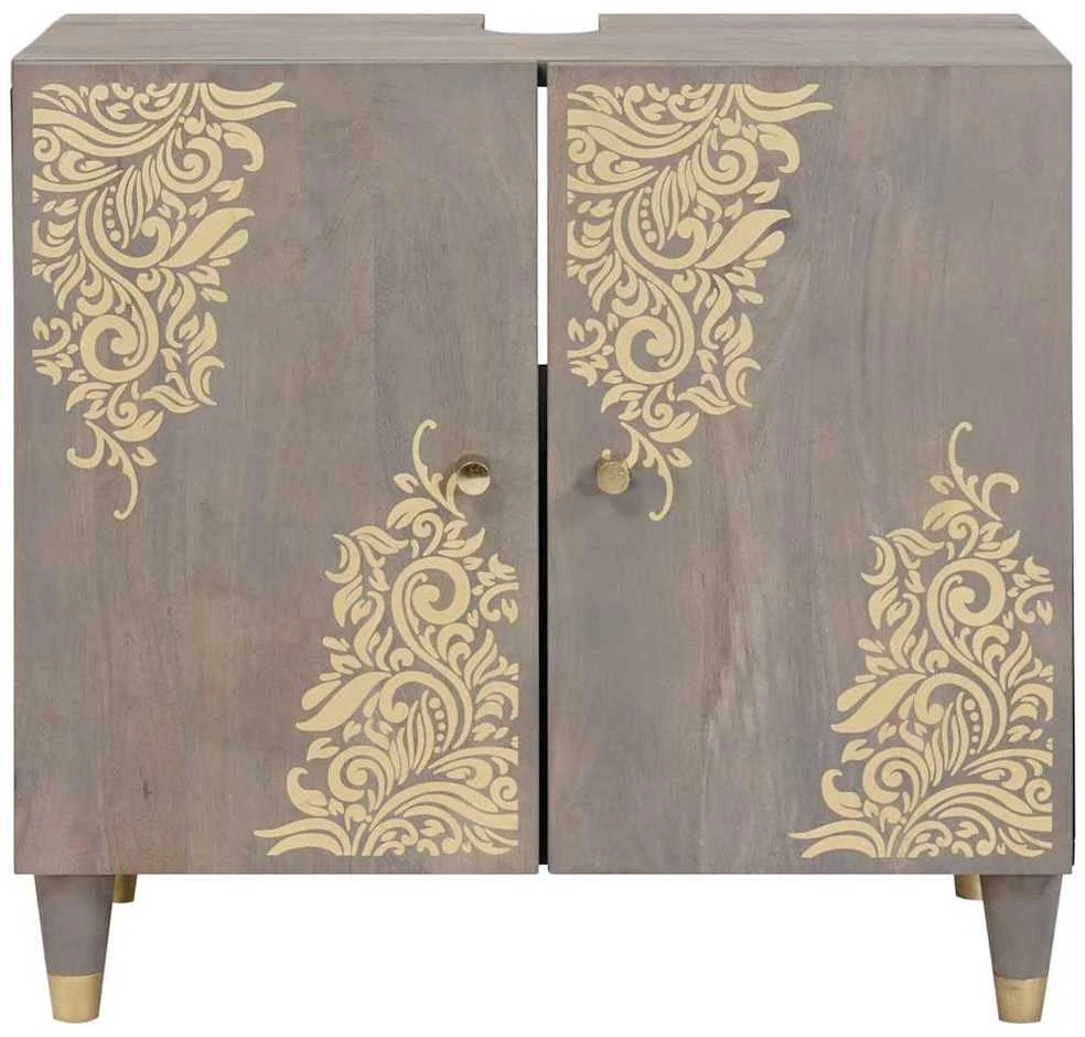 Praustuvo spintelė Pilka 62 x 33 x 58 cm Kietas mango medis