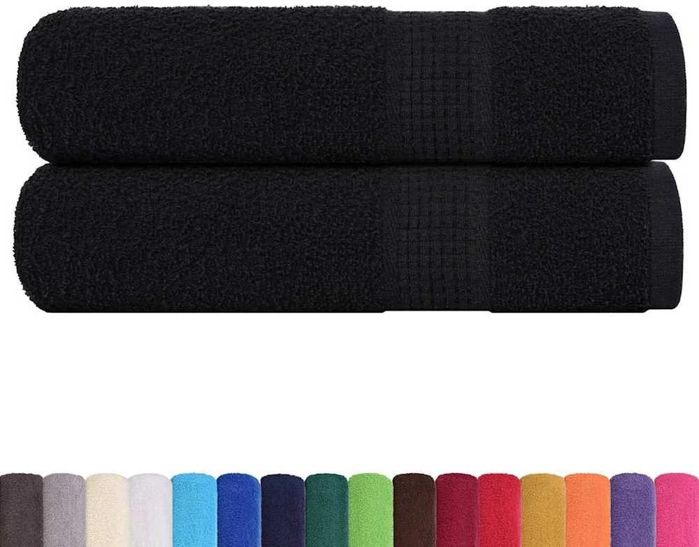 Rankšluostis Rankšluosčiai vonios kambariui, FROGN, 2 vnt., juodi, 100x150 cm, 360 g/m²