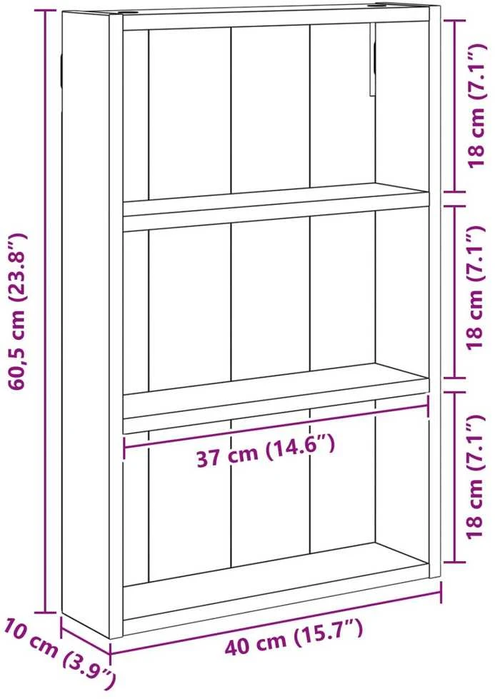Vonios sieninė spintelė Baltas 40 x 10 x 60,5 cm