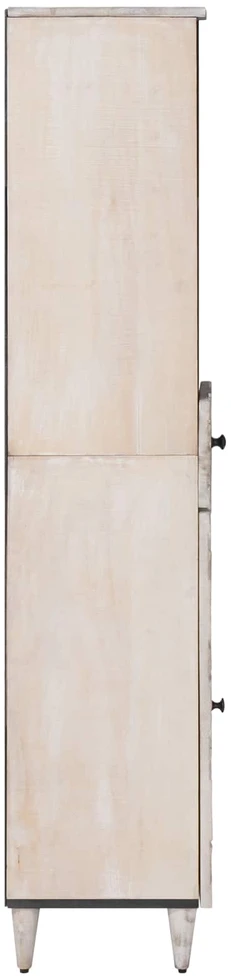 Vonios spintelė Balta 38 x 33,5 x 160 cm Kietas mango medis