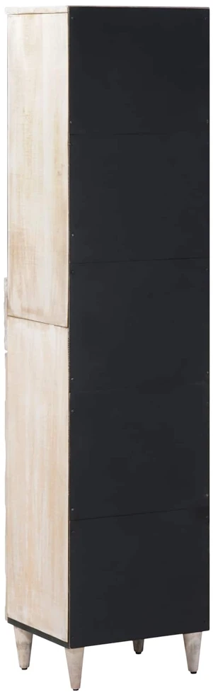 Vonios spintelė Balta 38 x 33,5 x 160 cm Kietas mango medis