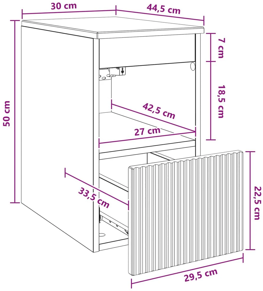 Vonios spintelė Itin blizgi balta 30 x 44,5 x 50 cm
