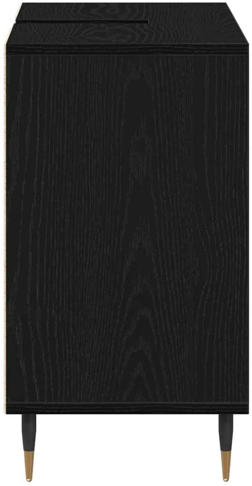 Vonios spintelė Juoda 80 x 33 x 60 cm Apdirbta mediena