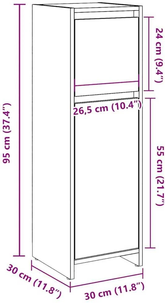 Vonios spintelė Old Wood 30x30x95 cm Engineered Wood