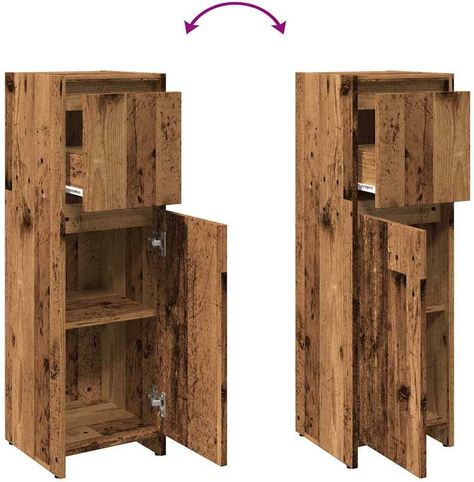 Vonios spintelė Old Wood 30x30x95 cm Engineered Wood
