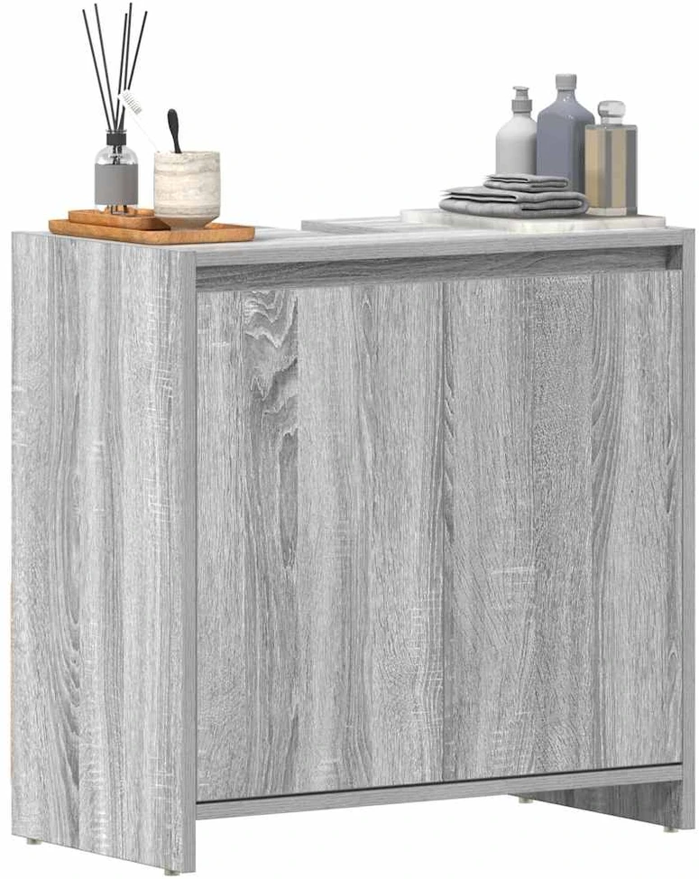 Vonios spintelė, pilka ąžuolo, 60x33x61cm, apdirbta mediena