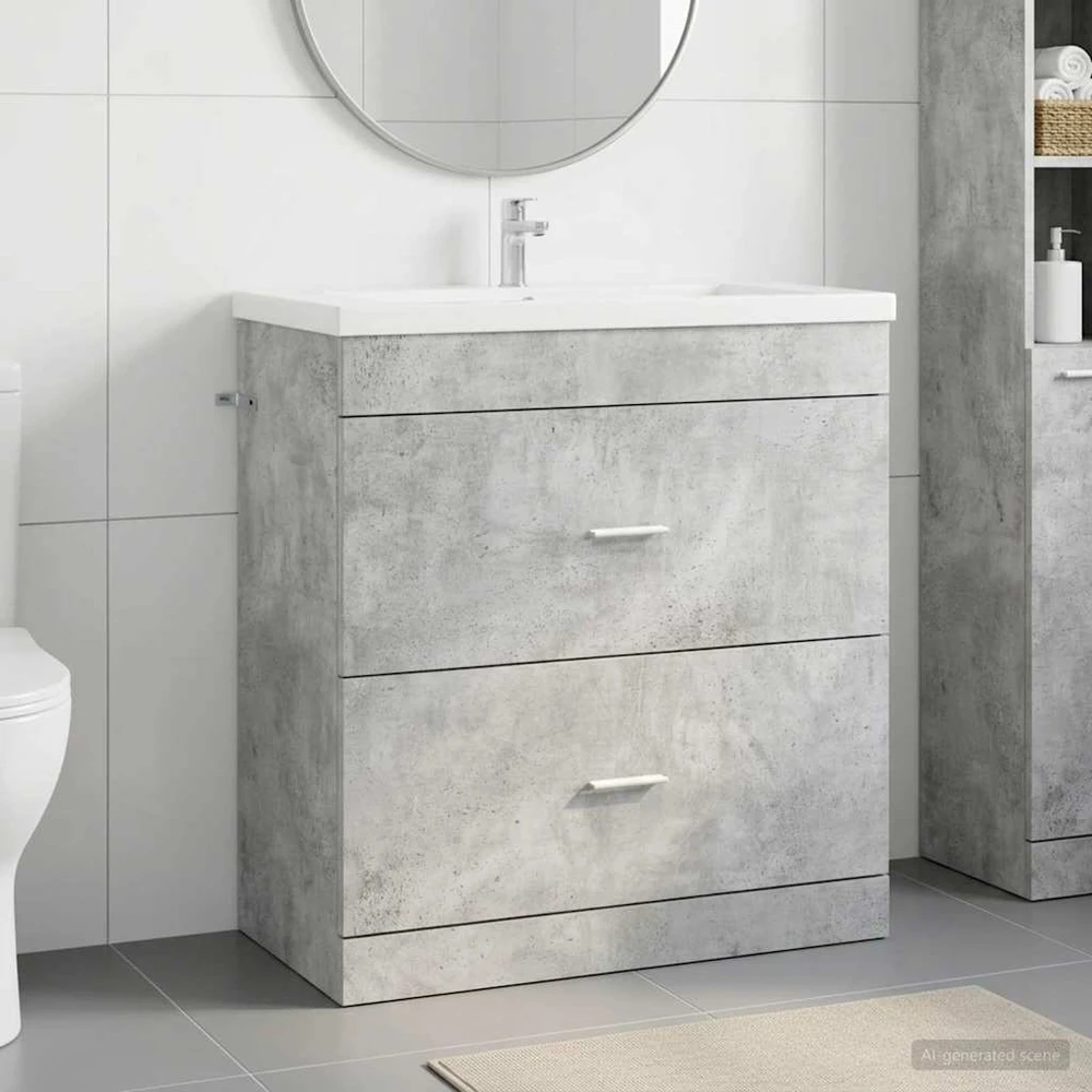 Vonios spintelė po kriaukle Betono pilka 78,5 x 37,5 x 81 cm
