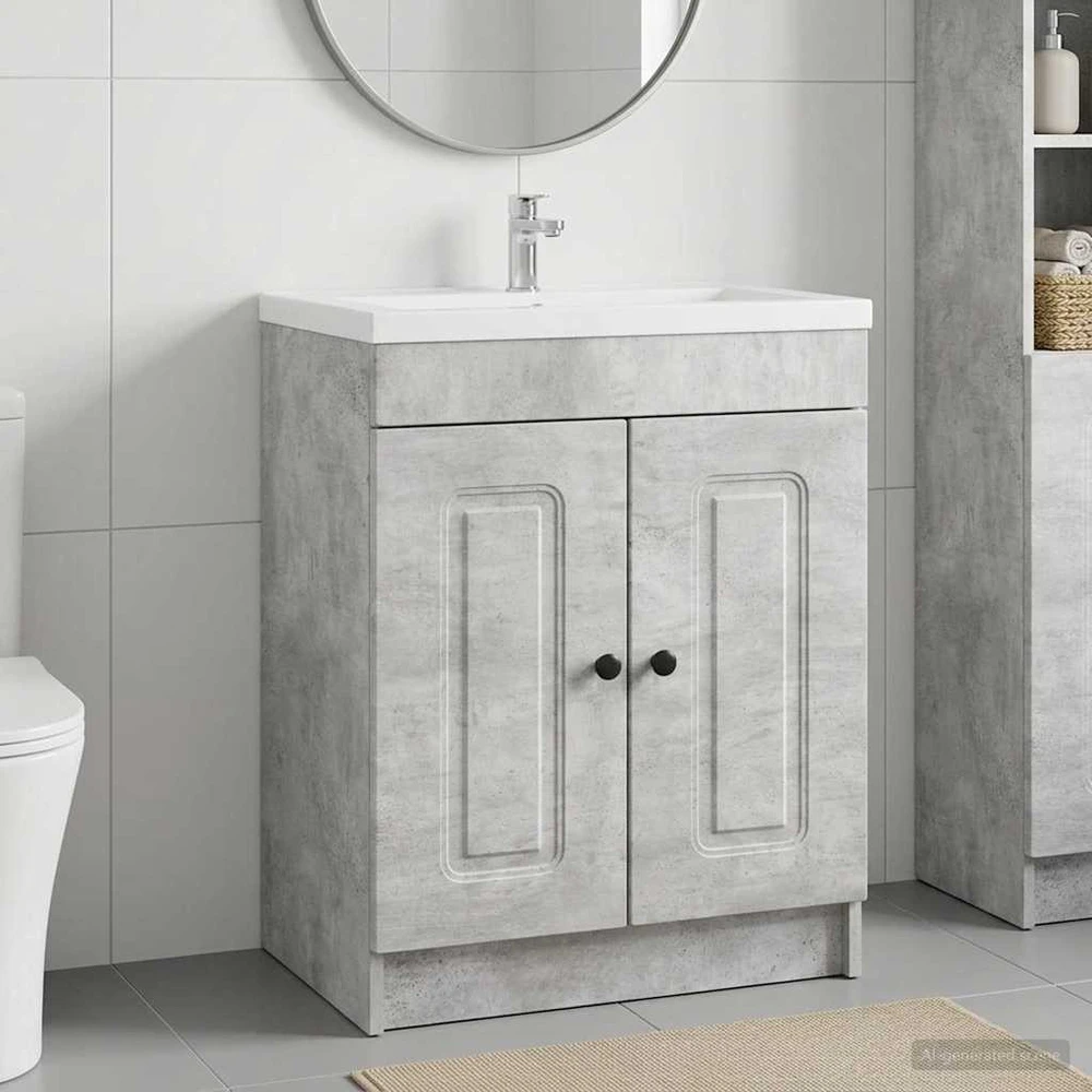 Vonios spintelė po kriaukle Betono pilka 78,5 x 37,5 x 81 cm