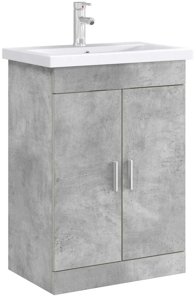 Vonios spintelė po kriaukle Betono pilka 56 x 37,5 x 81 cm