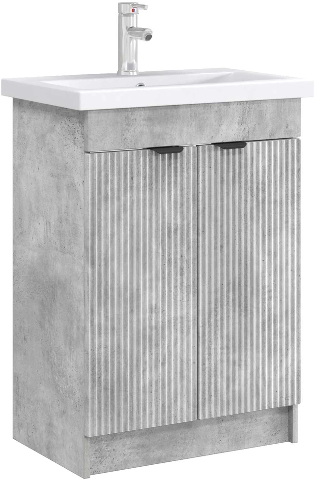 Vonios spintelė po kriaukle Betono pilka 56 x 37,5 x 81 cm