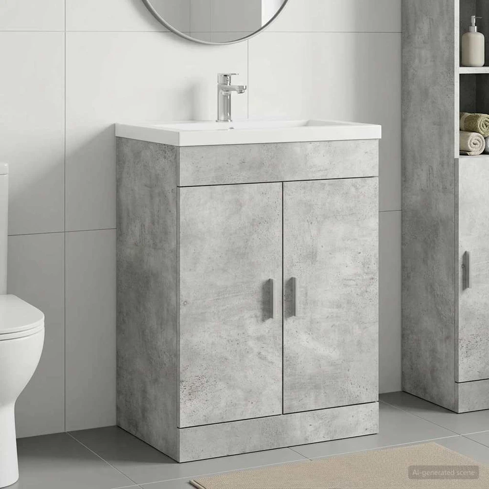 Vonios spintelė po kriaukle Betono pilka 78,5 x 37,5 x 81 cm