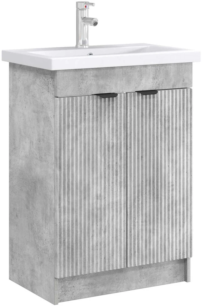 Vonios spintelė po kriaukle Betono pilka 56 x 37,5 x 81 cm