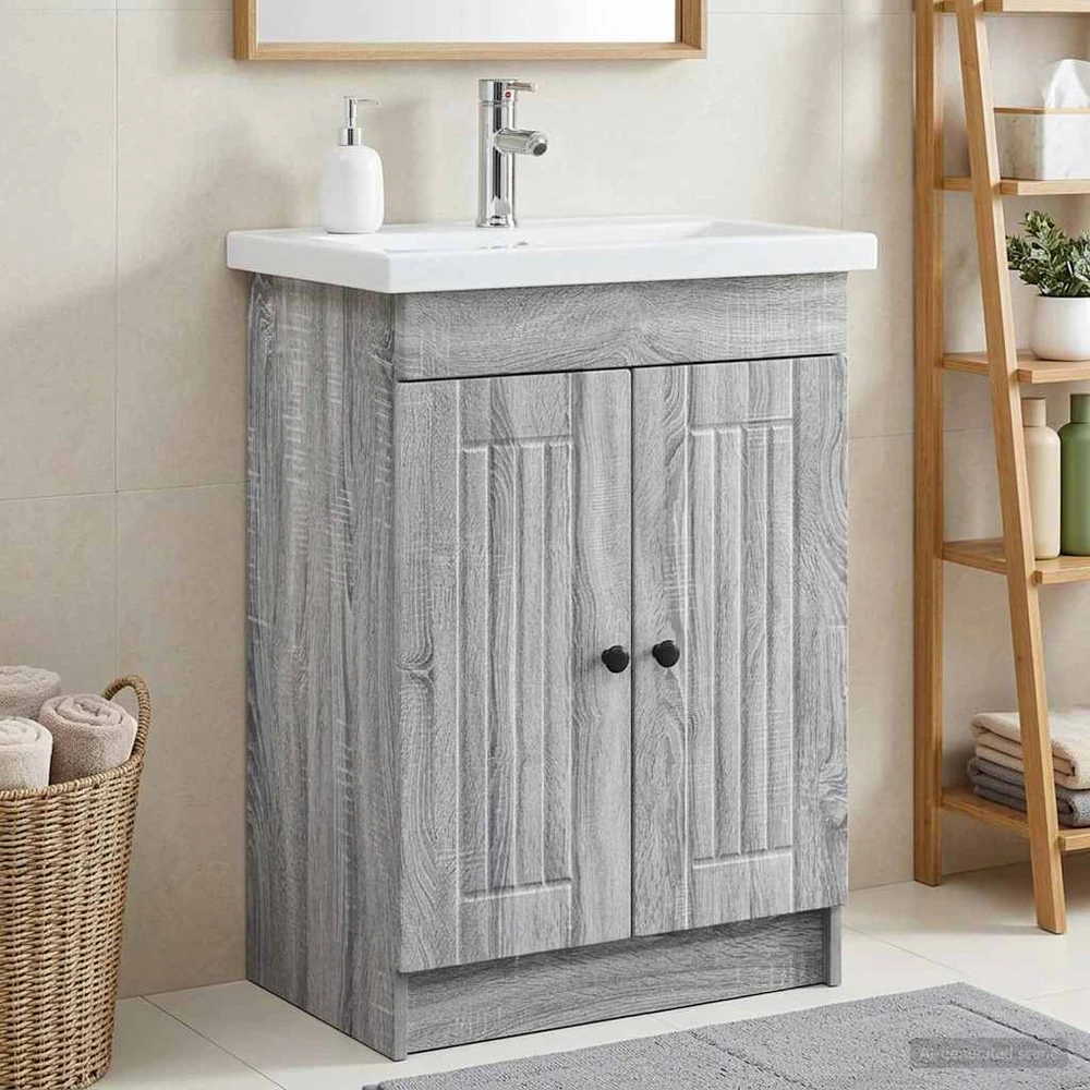 Vonios spintelė po kriaukle Pilka Sonoma 78,5 x 37,5 x 81 cm