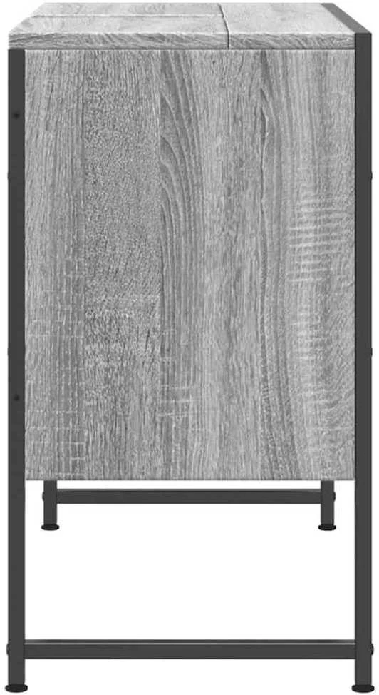 Vonios spintelė praustuvui, pilka ąžuolo, 80x33x60cm, mediena