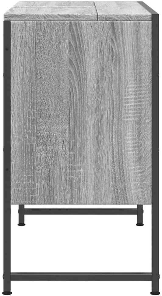 Vonios spintelė praustuvui, pilka ąžuolo, 80x33x60cm, mediena