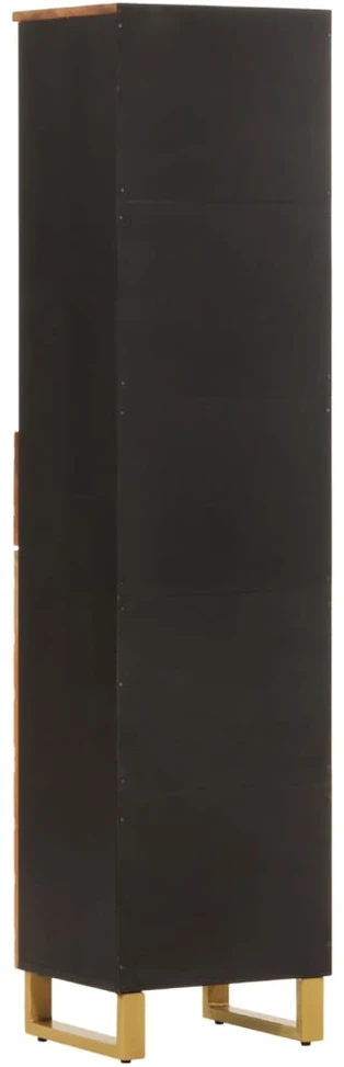 Vonios spintelė, ruda ir juoda, 38x33,5x160cm, mango masyvas
