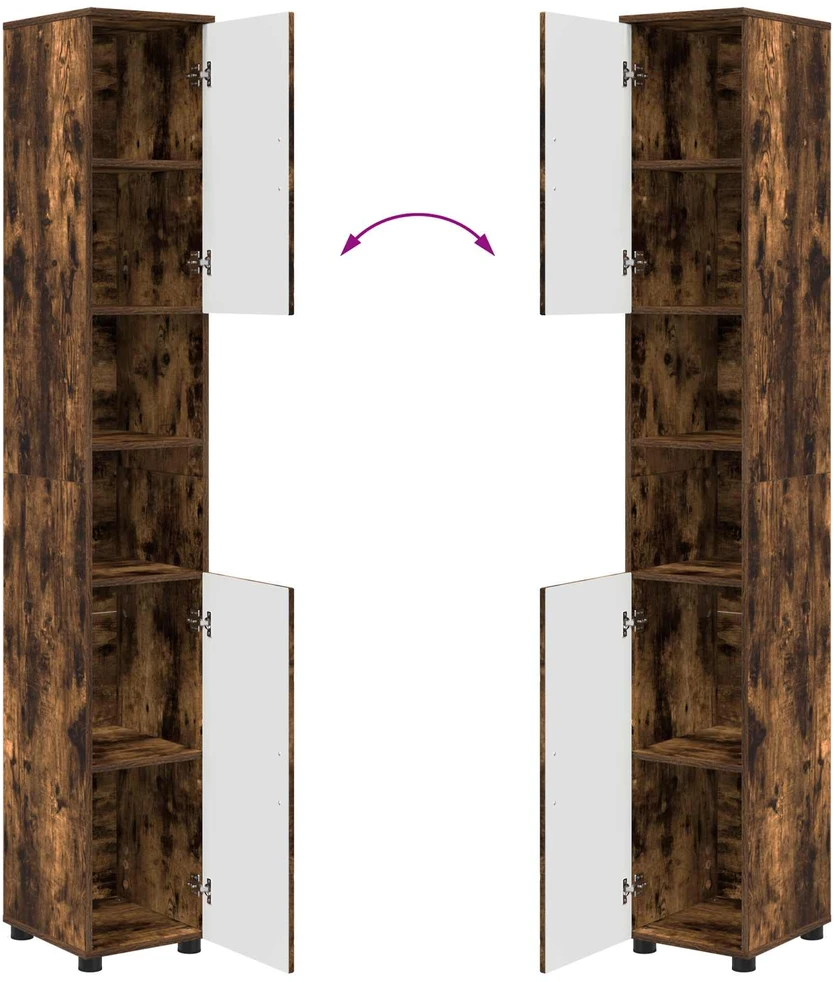Vonios spintelė Rūkyta ąžuolas 30 x 35 x 192 cm