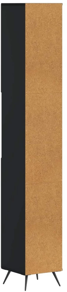 Vonios spintelė su atvira lentyna BREDA Juoda 30 x 31 x 190 cm