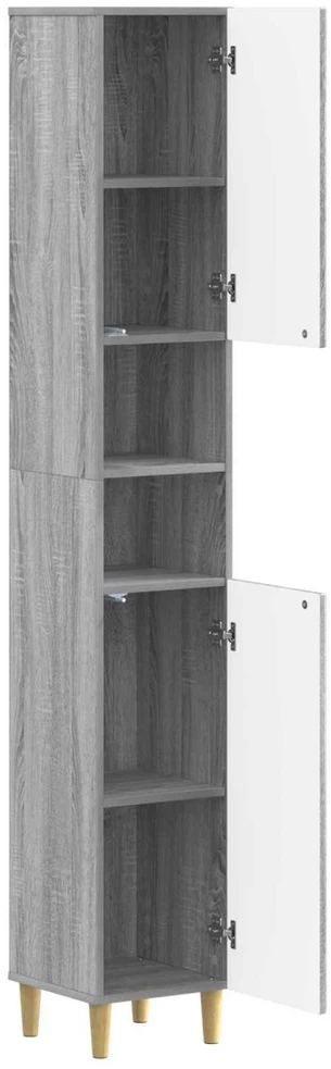 Vonios spintelė su atvira lentyna DELFT Pilka Sonoma