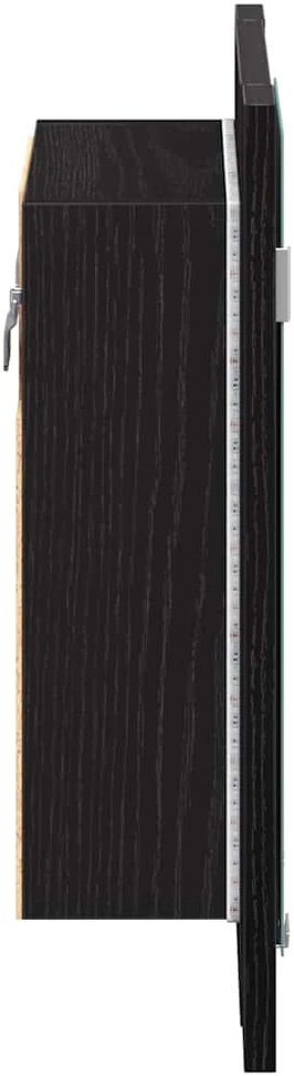 Vonios spintelė su LED apšvietimu, juodo ąžuolo spalvos, 40x12x45 cm, inžinerinė mediena