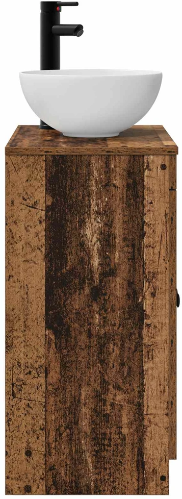 Vonios spintelė su praustuvu Sendintos medienos 54 x 35 x 83 cm