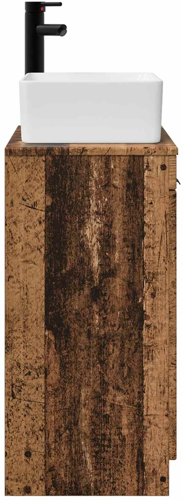 Vonios spintelė su praustuvu Sendintos medienos 54 x 35 x 83 cm
