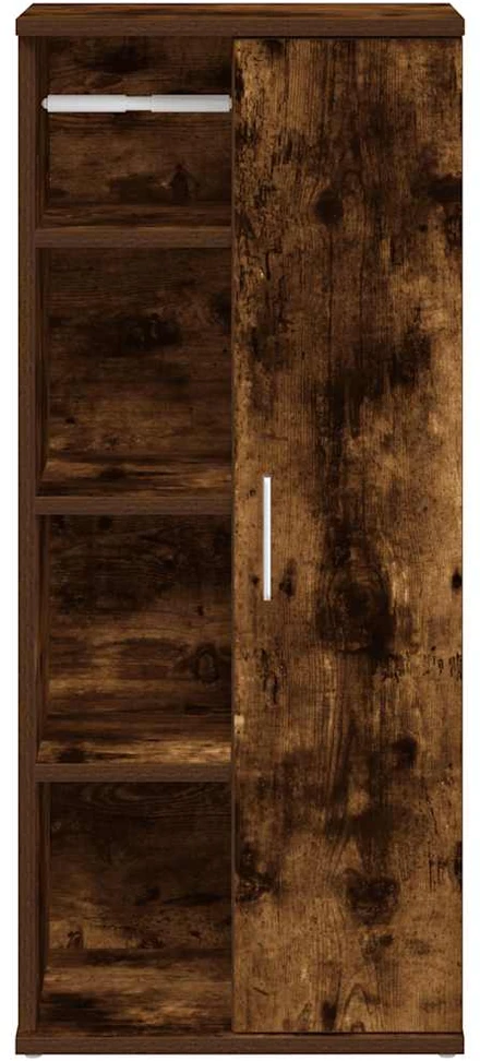 Vonios spintelė su ritinėlių laikikliu, dūminio, 39x22x90cm