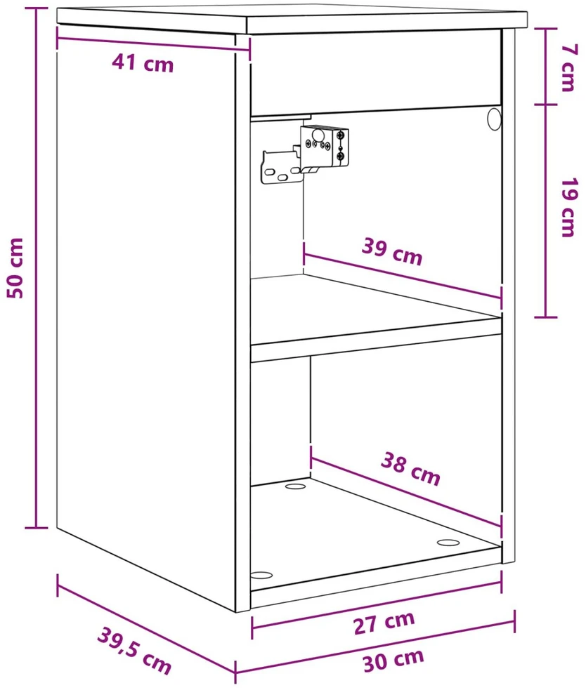 Vonios spintelė tarp Juodojo ąžuolo 30 x 35 x 50 cm