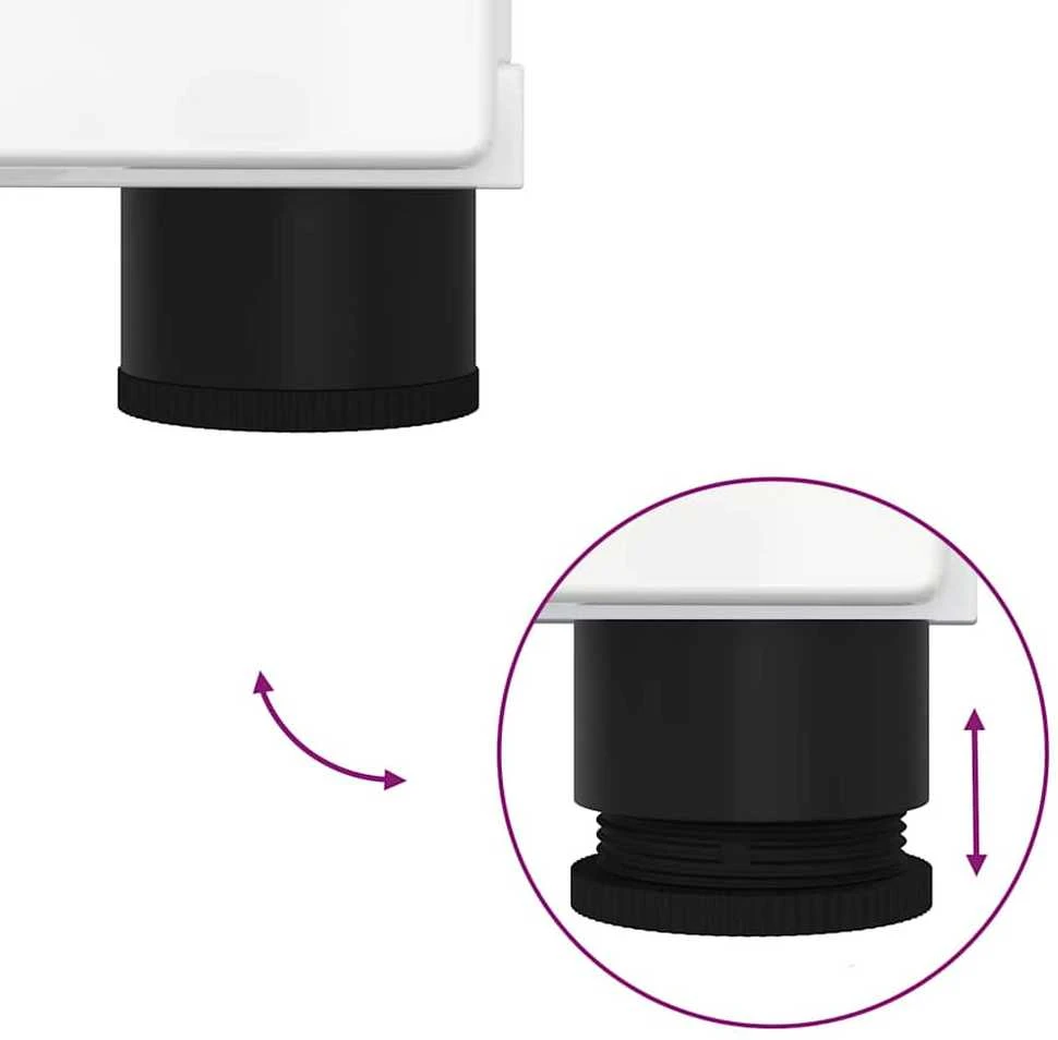 Vonios spintelė Aukštai blizganti balta 30 x 35 x 80 cm