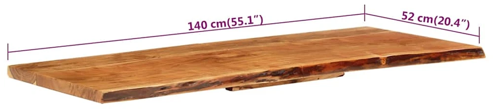 Vonios spintelės stalviršis, 140x52x3,8cm, akacijos masyvas
