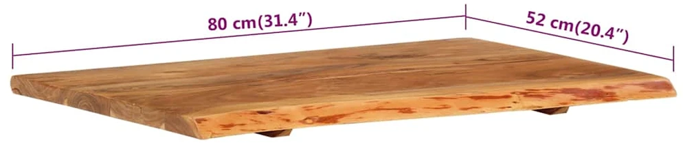 Vonios spintelės stalviršis, 80x52x2,5cm, akacijos masyvas