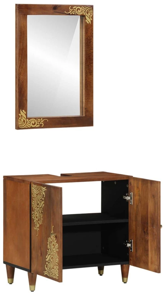 Vonios spintos komplektas 2 vnt. Medus ruda 62 x 33 x 58 cm
