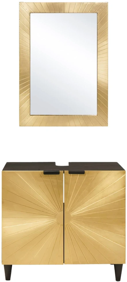 Vonios spintos komplektas 2 vnt. Juoda ir Brass 62 x 33 x 58 cm