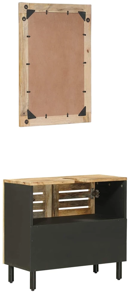 Vonios spintos komplektas 2 vnt. Natūrali 62 x 33 x 58 cm