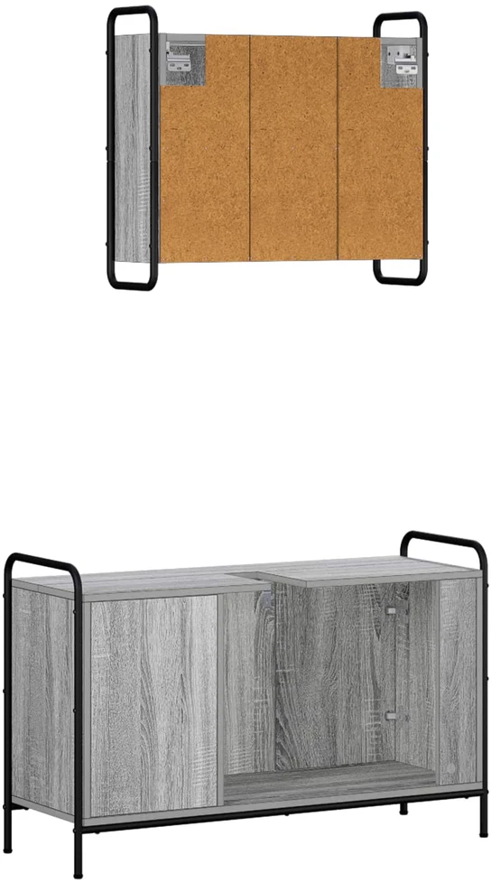 Vonios spintos komplektas 2 vnt. Pilka Sonoma 65,5 x 34 x 61 cm