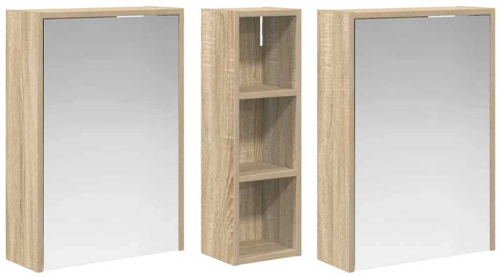 Vonios spintos komplektas 3 vnt. 106 x 16 x 62,5 cm