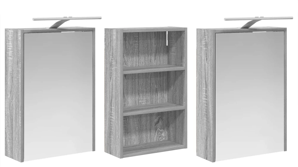 Vonios spintos komplektas 3 vnt. 126 x 16 x 62.5 cm