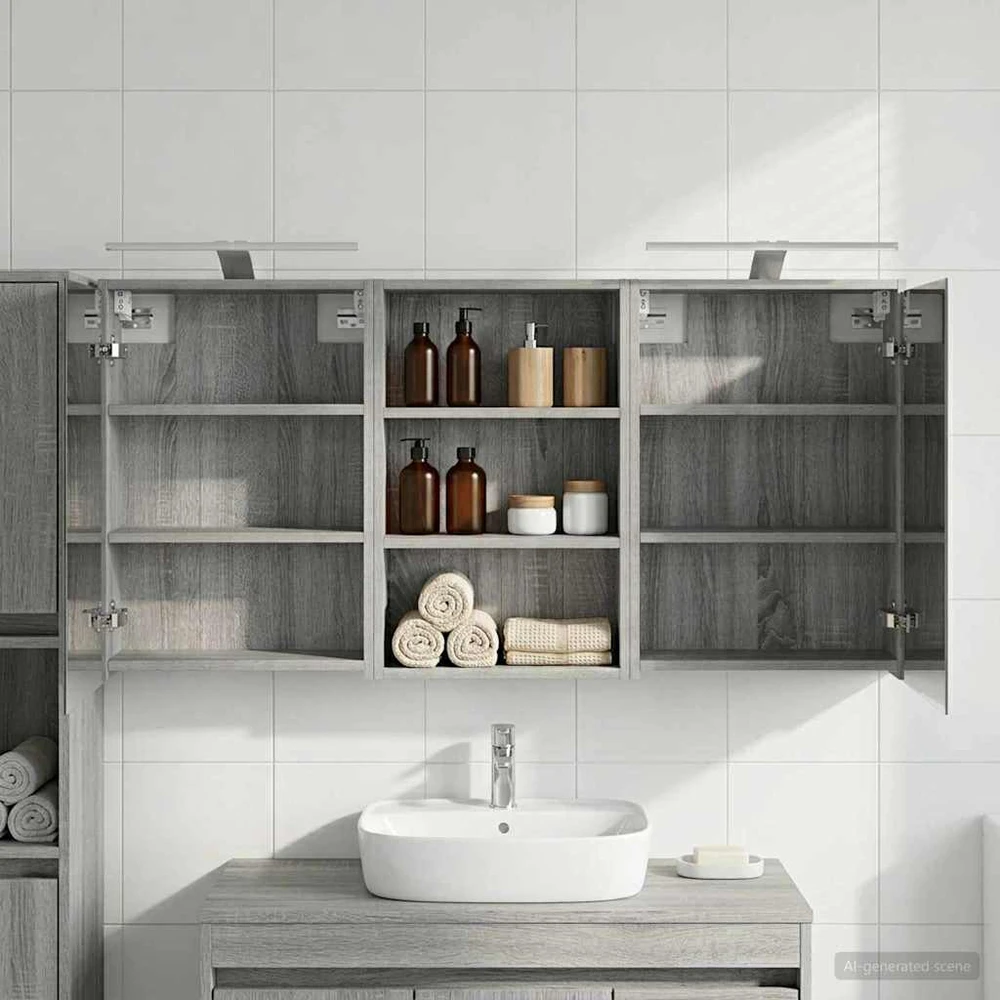 Vonios spintos komplektas 3 vnt. 126 x 16 x 62.5 cm